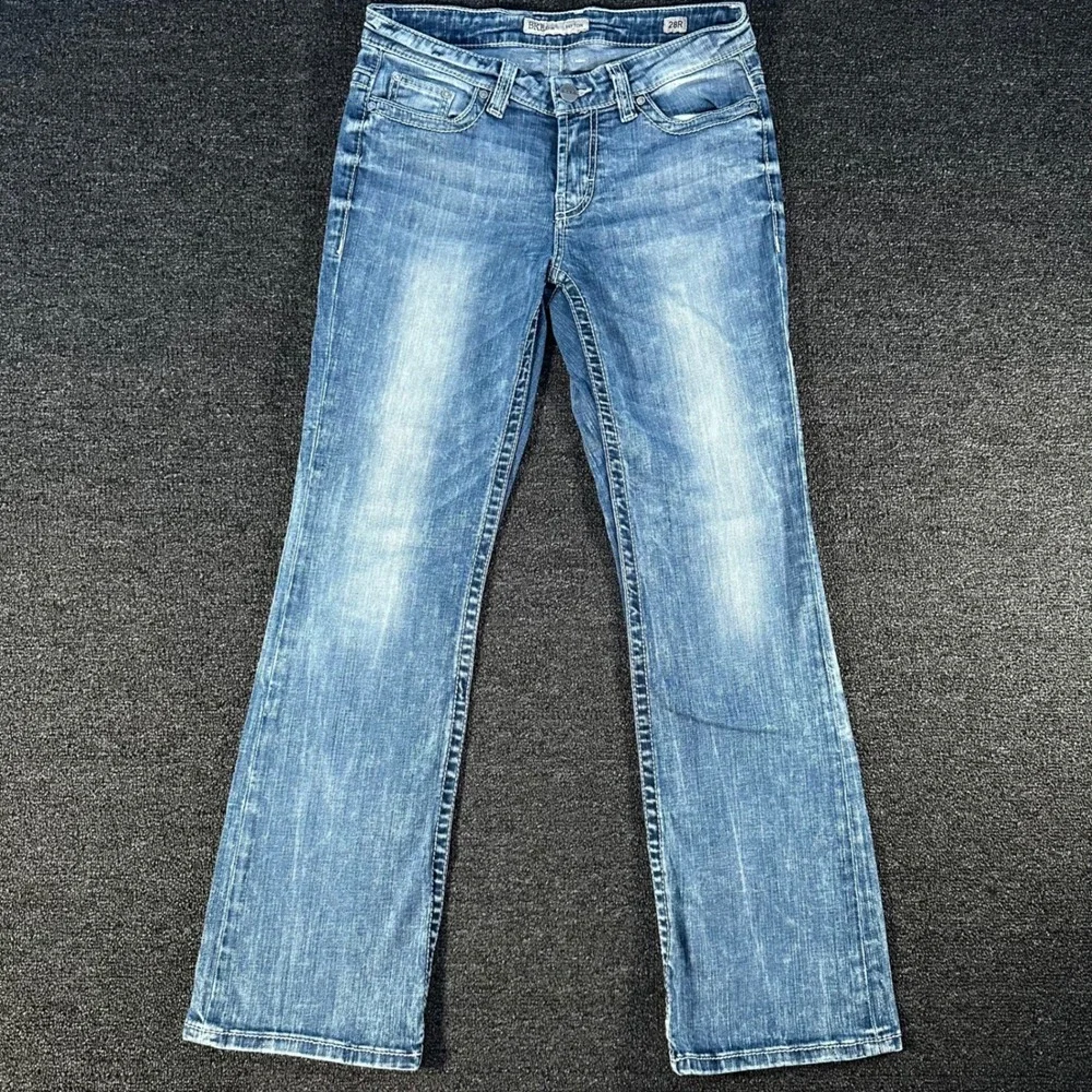 BKE Payton Bootcut Jeans Womens 28 Blue Good Medium Wash Contrast Stitch